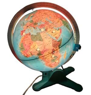 Vintage Fisher Price Light Up Discovery Globe 1988 w/ Viewer WORKS